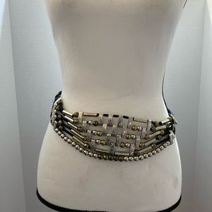 Belt silver & gold with unique design size 33”to 42” see photos
